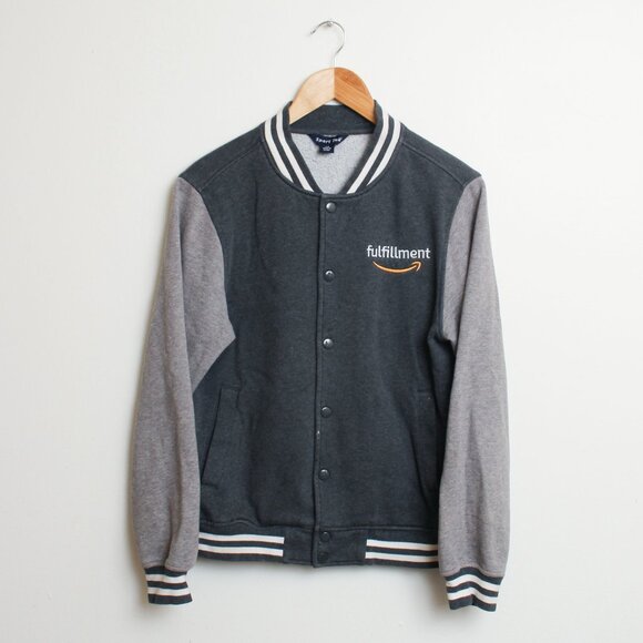 Amazon Fulfillment Varsity Jacket Mens XS Gray - Picture 1 of 7